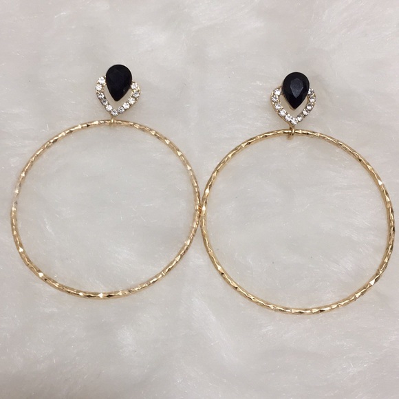 🌹Palm Beach Statement Dangle Hoop Earrings - Picture 2 of 4